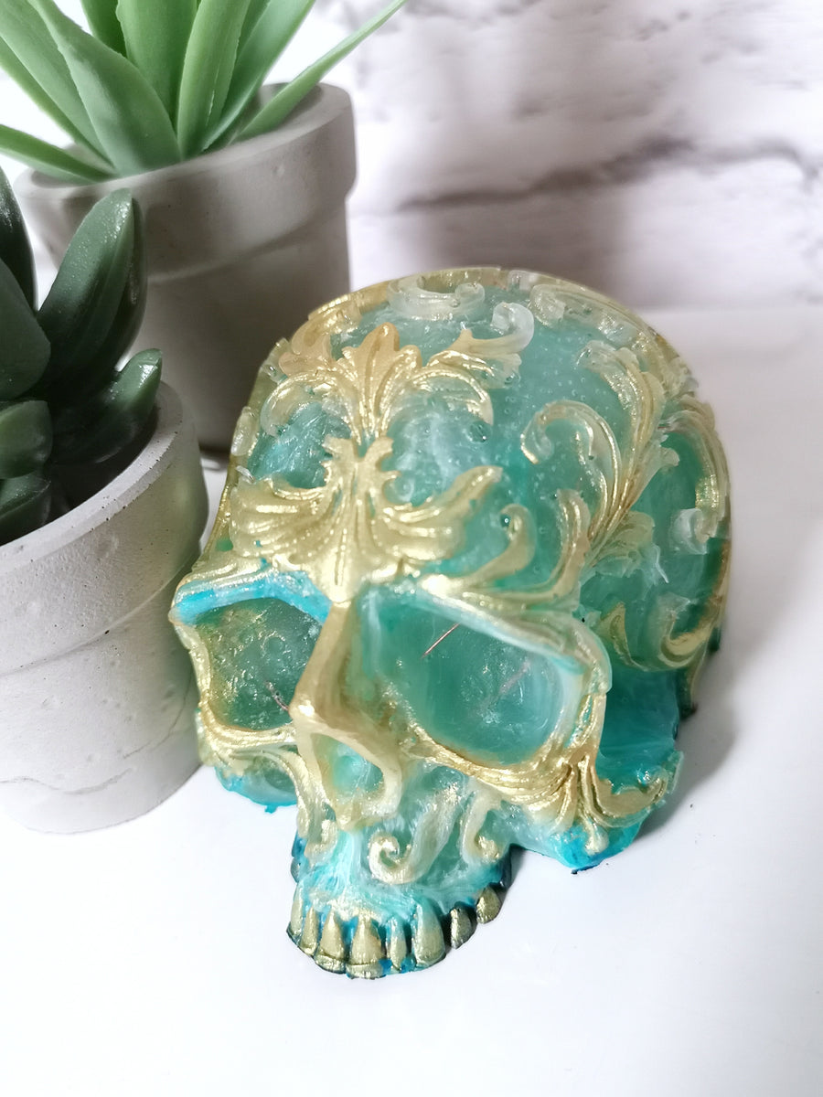 Hand and Skull Resin LED Light, Resin Light, Inkterior Art