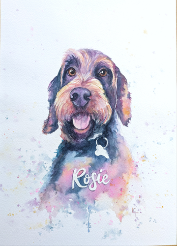 Watercolour dog portrait 