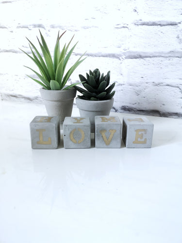 Cubeit love letter concrete alphabet cubes