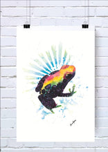 Rainbow Rainforest Frog Watercolour Art Print